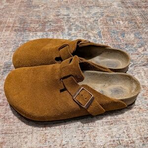 Birkenstock Boston Soft Footbed In Mink Suede 🤎